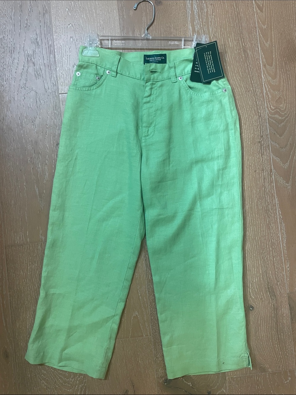 Lauren Ralph Lauren Light Green Relaxed Linen-Cotton Jeans